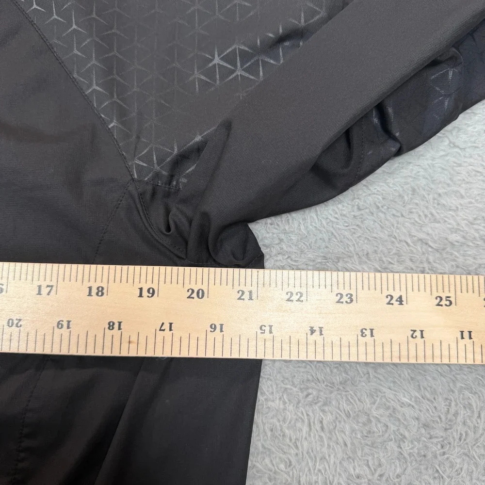 The North Face Mens Black Geometric Pattern Full Zip Windbreaker Jacket Size M